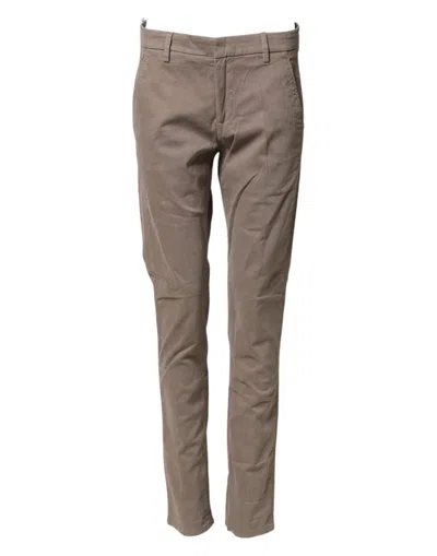 Pre-owned Dondup Cotton Stretch Straight Chino Trouser Women's () In Brown