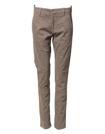 Pre-owned Dondup Cotton Stretch Straight Chino Trouser Women's () In Brown