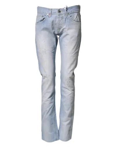 Pre-owned Dondup Cotton Stretch Straight Trouser Women's Jeans () In Blue
