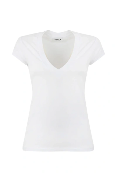 Dondup Cotton T-shirt In Bianco