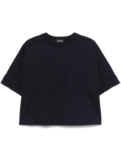 Dondup Cotton T-shirt In Navy Blue