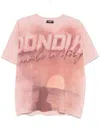 Dondup Sunset Scene Oversized Graphic Print T-shirt In Pink