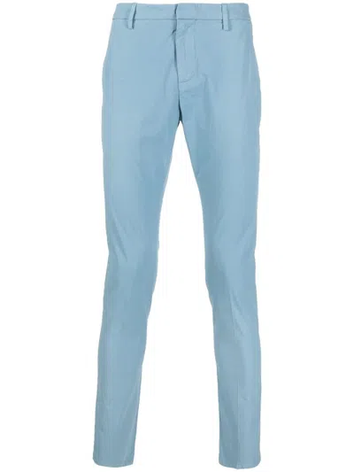 Dondup Cotton Tailored Trousers In Blue