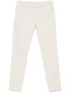 Dondup Cotton Tapered Trousers In Neutrals