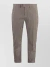 Dondup Cotton Trousers With Belt Loops And Cuffed Hem In Brown