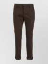 Dondup Cotton Trousers With Belt Loops And Pockets In Brown