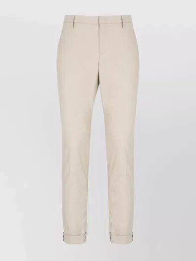 DONDUP COTTON TROUSERS WITH BELT LOOPS AND POCKETS