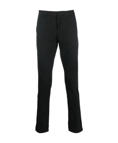 Dondup Cotton Twill Trousers At The Middle Waist In Black