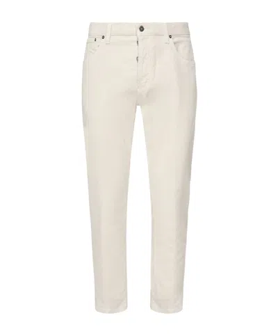 Dondup Cotton Twill Trousers In Neutral