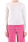 Dondup Crew Neck Knit Sweater Long Sleeves In White
