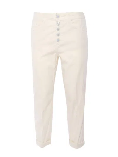 DONDUP CREAM-COLORED JEANS