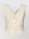 Dondup Cream Twill Tailored Fit Vest In Metallic