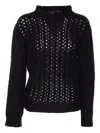 Dondup Crew Neck Embroidered Sweater In Black