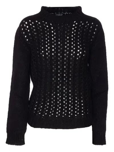 DONDUP CREW NECK EMBROIDERED SWEATER