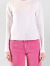 Dondup Crew Neck Knit Sweater Long Sleeves In White