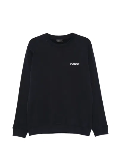Dondup Crew Neck Logo-print Sweatshirt In Black