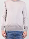 Dondup Crew Neck Long Sleeves Ribbed Cuffs In Gray