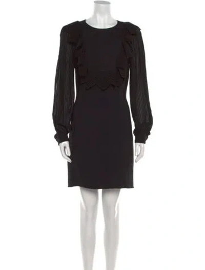 Pre-owned Dondup Crew Neck Mini Dress In Black