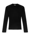 Dondup Ribbed Black Sweater With Decorative Shoulder Buttons In Black