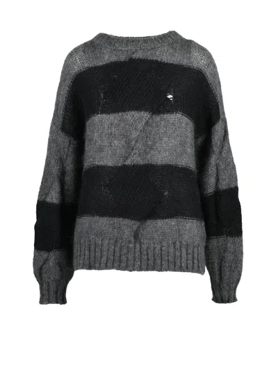 Dondup Crew Neck Sweater - Grey In Multi