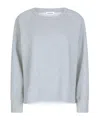 Dondup Classic Grey Cotton Sweater In Gray