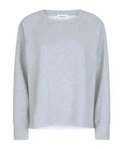 Dondup Classic Grey Cotton Sweater In Gray