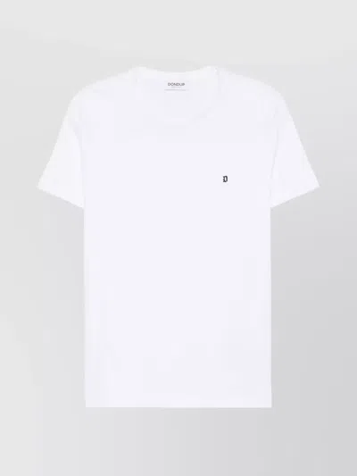Dondup Crew Neck T-shirt Logo Detail In White