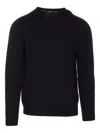 Dondup Crew Neck Wool Sweater In Black