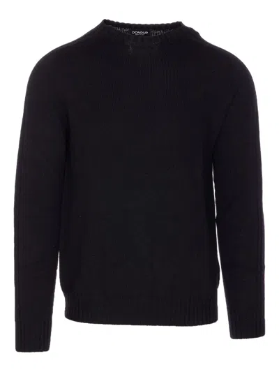 Dondup Crew Neck Wool Sweater In Black