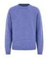 Dondup Flecked-knit Wool Sweater In Blue