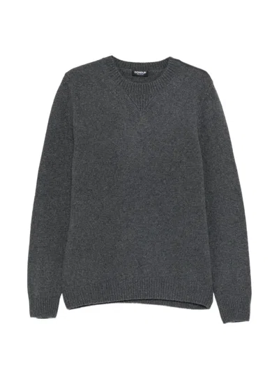 Dondup Crew-neck Knitted Sweater In Gray