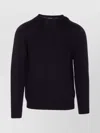 Dondup Crewneck Sweater With Ribbed Collar And Cuffs In Black