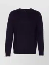 Dondup Crewneck Sweater With Ribbed Cuffs And Hem In Black