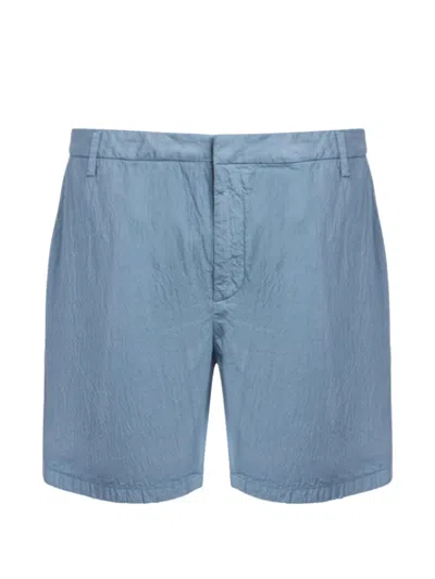 Dondup Crinkled-effect Bermuda Shorts In Blue