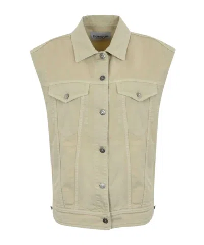 Dondup Crochet-panelling Vest In Neutral
