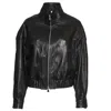 Dondup Black Slim Nappa Leather Bomber Jacket In Black