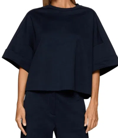 Dondup Cropped Black T-shirt With Wide Sleeves And Modern Silhouette