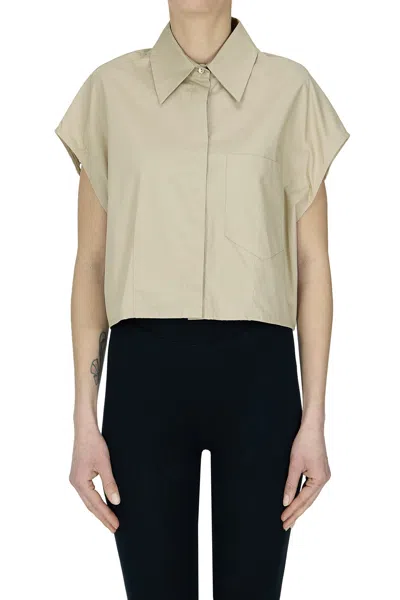 Dondup Cropped Boxy Shirt In Neutral
