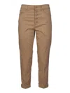 Dondup Cropped Brown Jeans With Button-front Closure In Brown