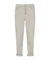 Dondup Cropped Button-fly Pants In Gray