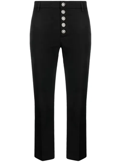 Dondup Cropped Chino Trousers In Black