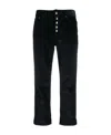 Dondup Cropped Corduroy Straight-leg Trousers In Black