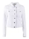 Dondup Cropped Cotton Classic Jacket In White