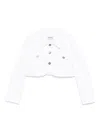 Dondup Cropped Denim Jacket In White