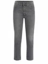 Dondup Straight Leg Jeans In Denim Grigio