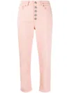 Dondup Cropped Dyed Tapered Jeans In Rosa