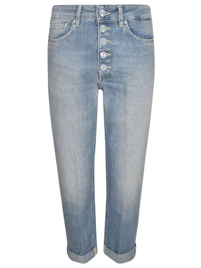 Dondup Cropped Fitted Trousers In Blue