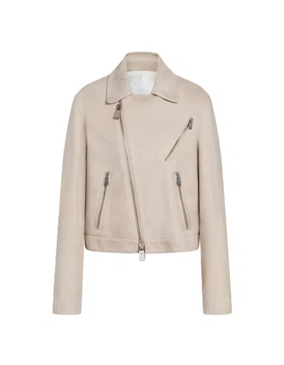 Dondup Cropped Jacket With Asymmetrical Zipper And Minimalist Design In Burgundy