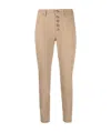 Dondup Straight-leg Cropped Trousers In Nude