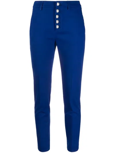 Dondup Cropped Slim-cut Trousers In Blau